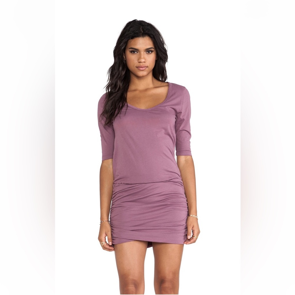 Bobi Supreme Jersey Long Sleeve Mini Dress | S | Jimijam (Mauve)
